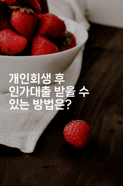 개인회생 후 인가대출 받을 수 있는 방법은?-에코리아