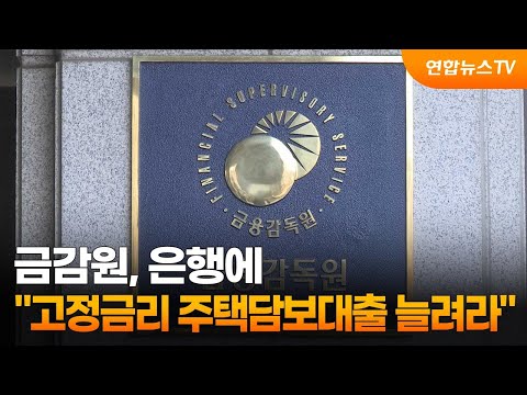 금감원, 은행에 "고정금리 주택담보대출 늘려라" / 연합뉴스TV (YonhapnewsTV)