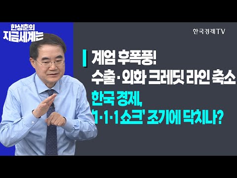 계엄 후폭풍! 수출·외화 크레딧 라인 축소 조짐ㅣ韓 경제, ‘1·1·1 쇼크’ 조기에 닥치나?ㅣ한상춘의 지금세계는ㅣ한국경제TV