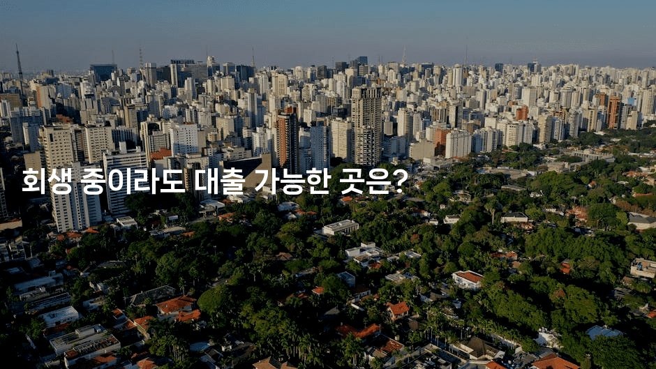 회생 중이라도 대출 가능한 곳은?-에코리아